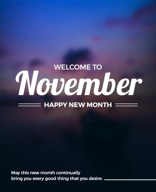 Welcome November Celebration Flyer Template