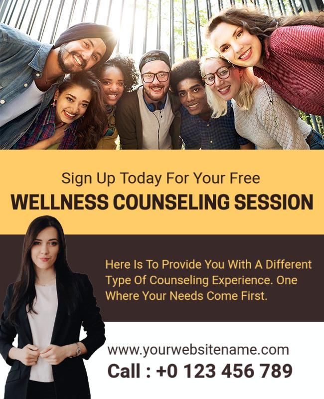 Wellness Counseling Session Promotional Flyer Template