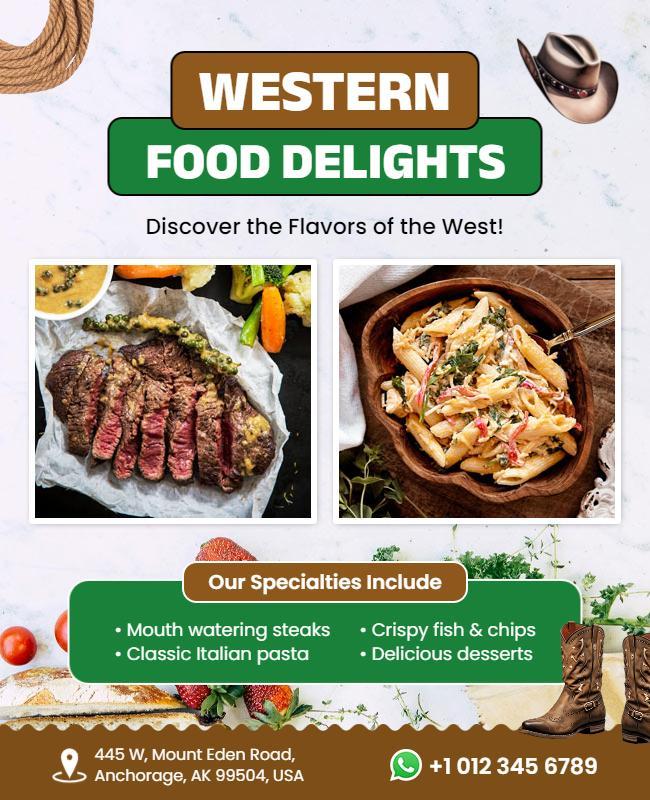 Western Cuisine Food Promotion Flyer Template