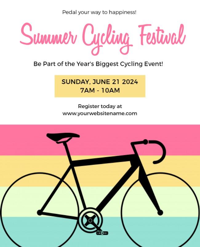 White and Morning Glory Cycling Flyer Designs Template