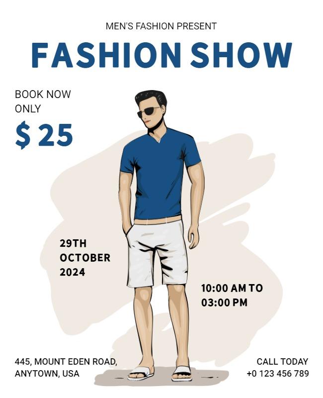 White and Off White Fashion Show Poster Template