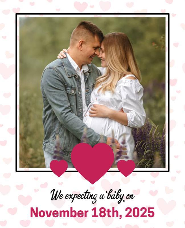 White and Tutu Pregnancy Announcement Poster Template