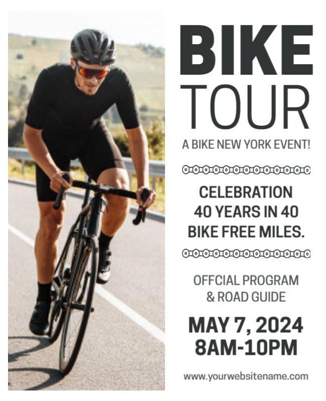 White Cycling Flyer Template