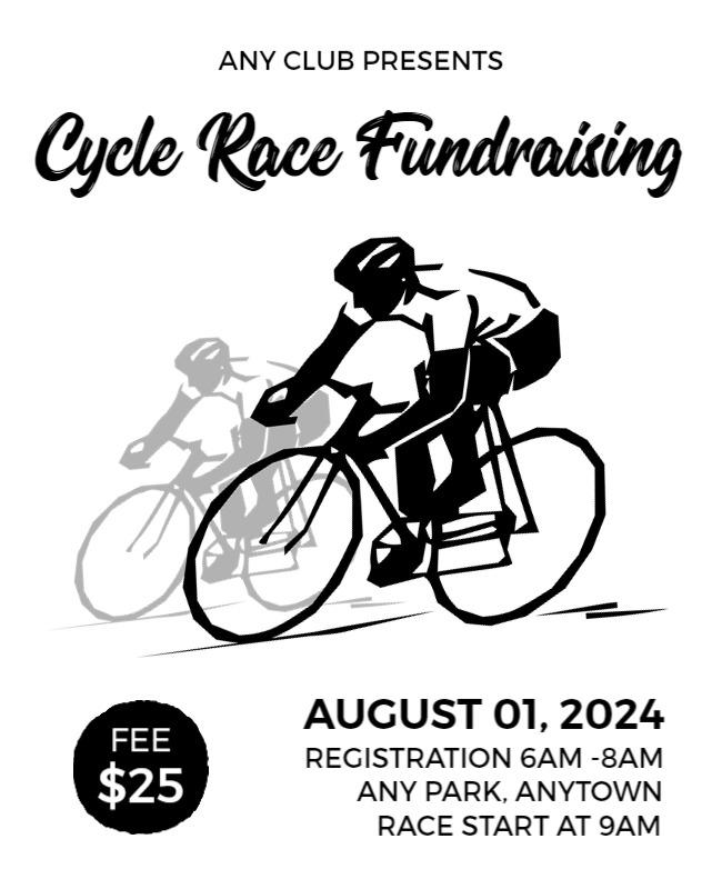 White Cycling Flyer Template