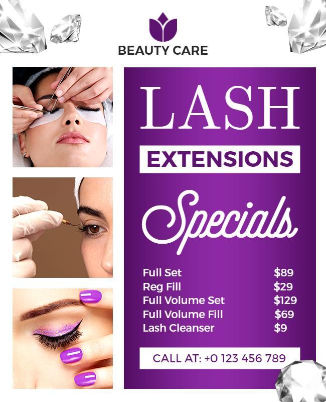 White Eye Lash Beauty Flyer Template