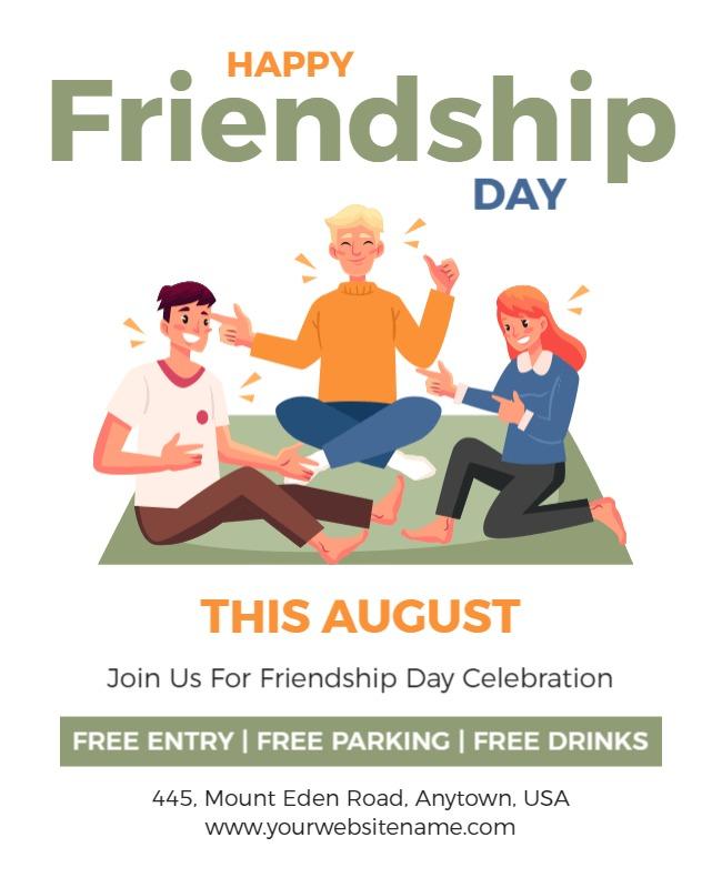 White International Friendship Day Poster Template