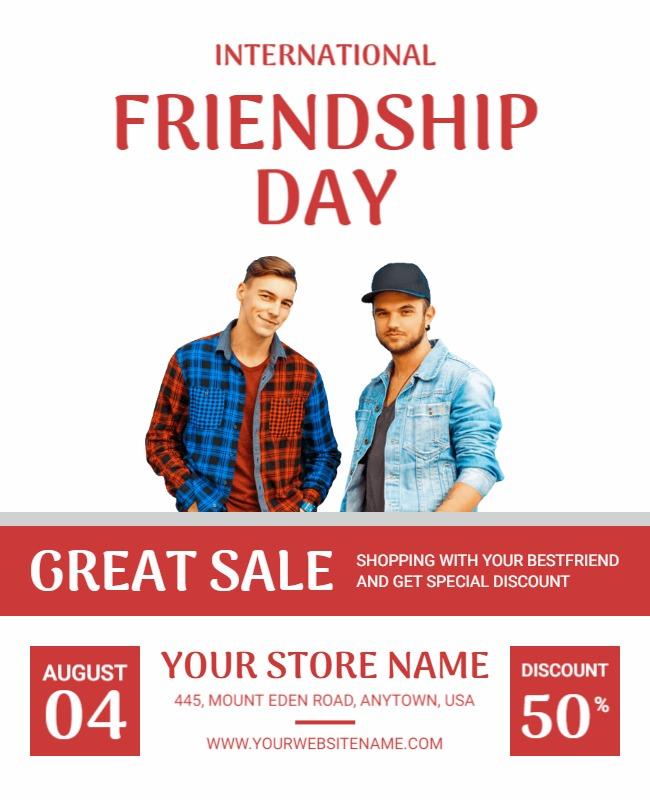 White International Friendship Day Poster Template