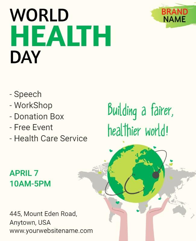 White World Health Day Poster Template