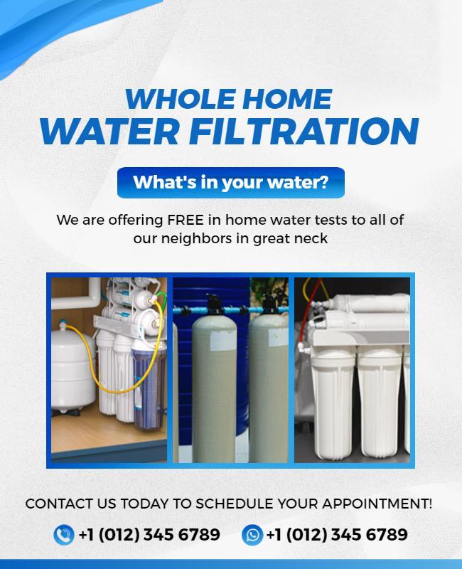 Whole Home Water Filtration Service Flyer Template