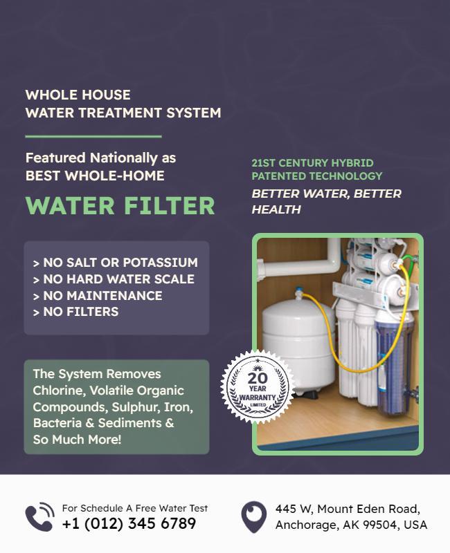 Whole House Water Treatment System Flyer Template