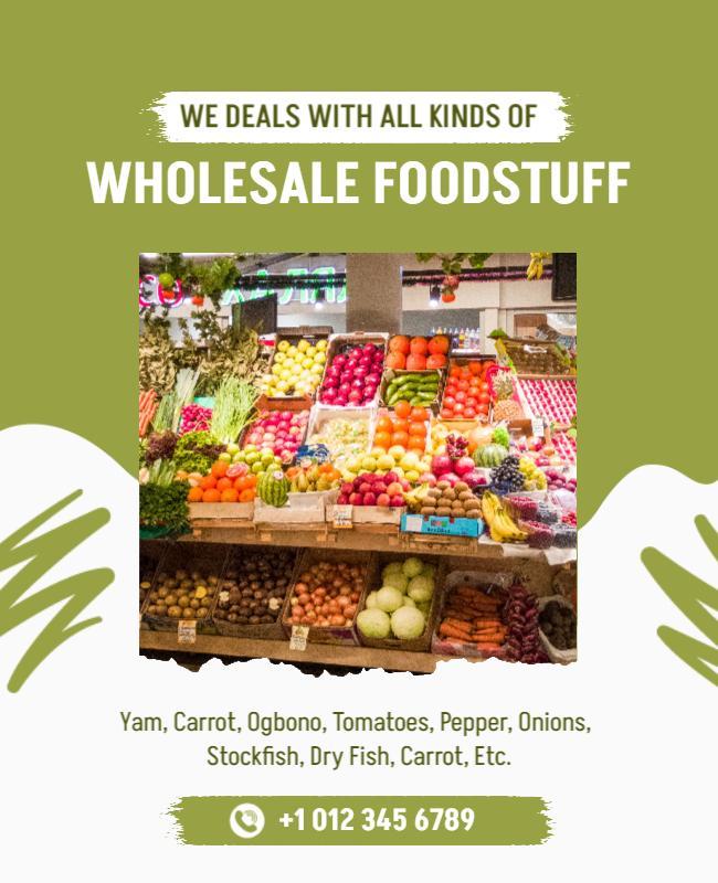 Wholesale Foodstuff Market Promotion Flyer Template