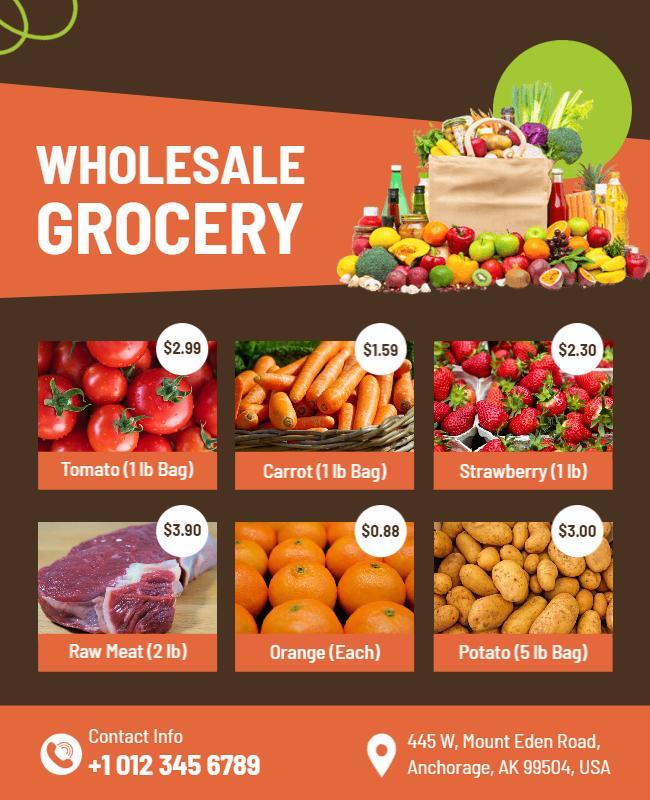 Wholesale Grocery Product Promotion Flyer Template