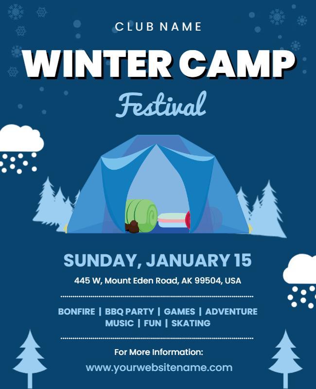 Winter Camp Festival Event Flyer Template