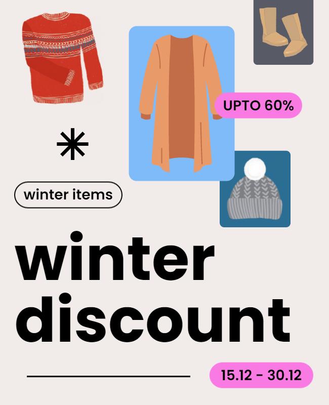 Winter Clothing Discount Offer Flyer Template