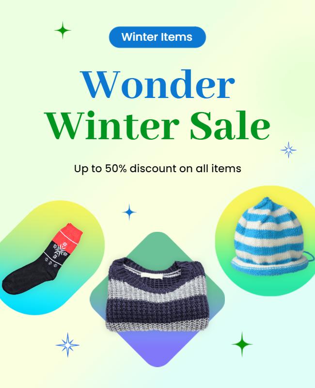 Winter Clothing Sale Discount Flyer Template