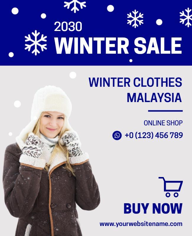 Winter Clothing Sale Flyer for Online Shopping Template