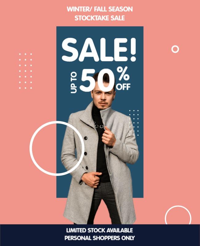 Winter Fall Stocktake Sale Promotion Flyer Template