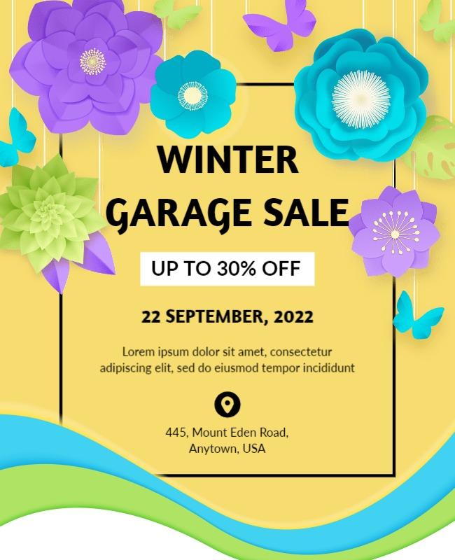 Winter Garage Sale Event Flyer Template