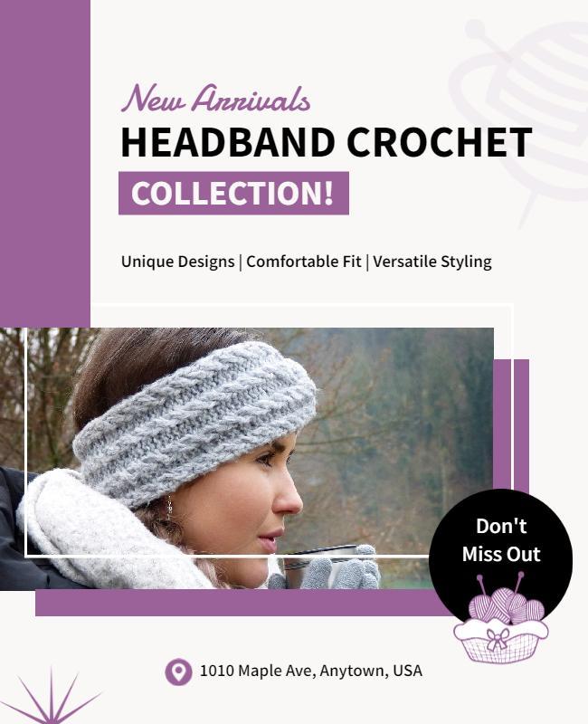 Winter Headband Crochet Collection Flyer Template