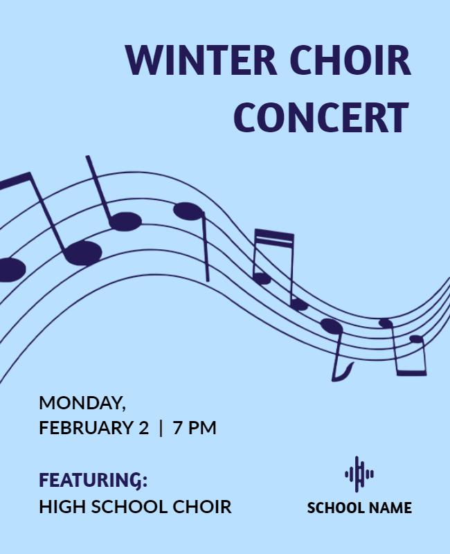 Winter High School Choir Concert Flyer Template