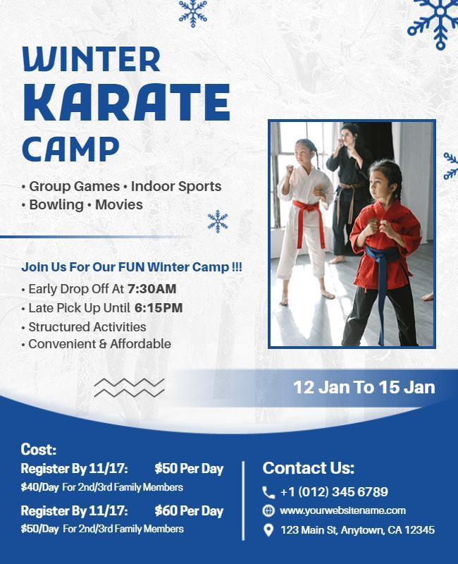 Winter Karate Camp Activity Flyer Template