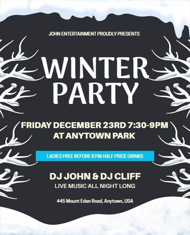 Winter Party Event Flyer Template