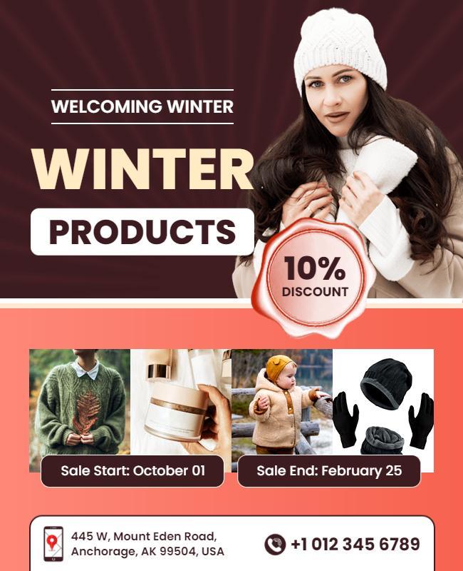 Winter Season Clothing Discount Flyer Template