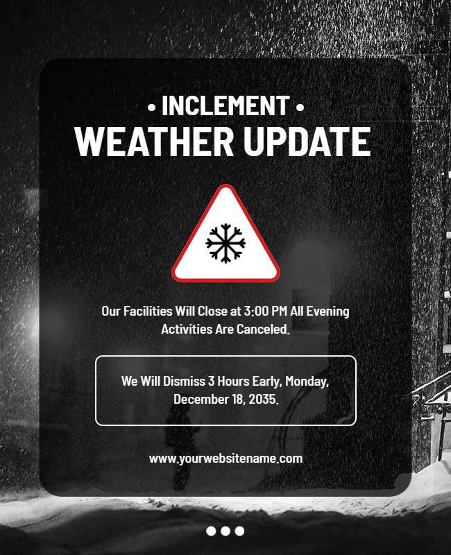 Winter Weather Closure Announcement Flyer Template