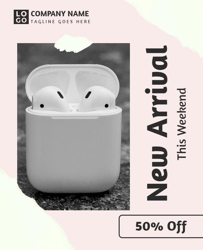 Wireless Earbuds Promotional Discount Flyer Template