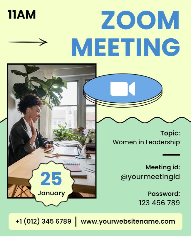 Women in Leadership Zoom Meeting Flyer Template