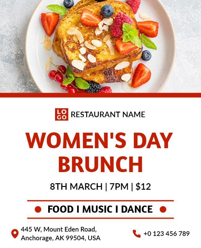 Womens Day Brunch Celebration Flyer Template