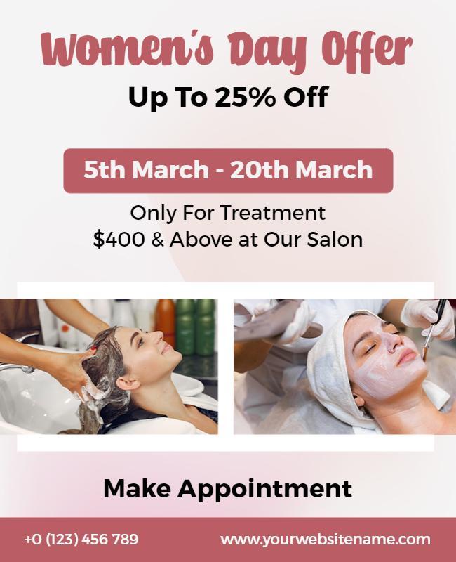 Womens Day Salon Discount Offer Flyer Template