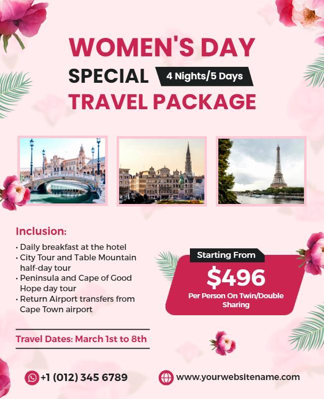 Womens Day Special Travel Package Flyer Template