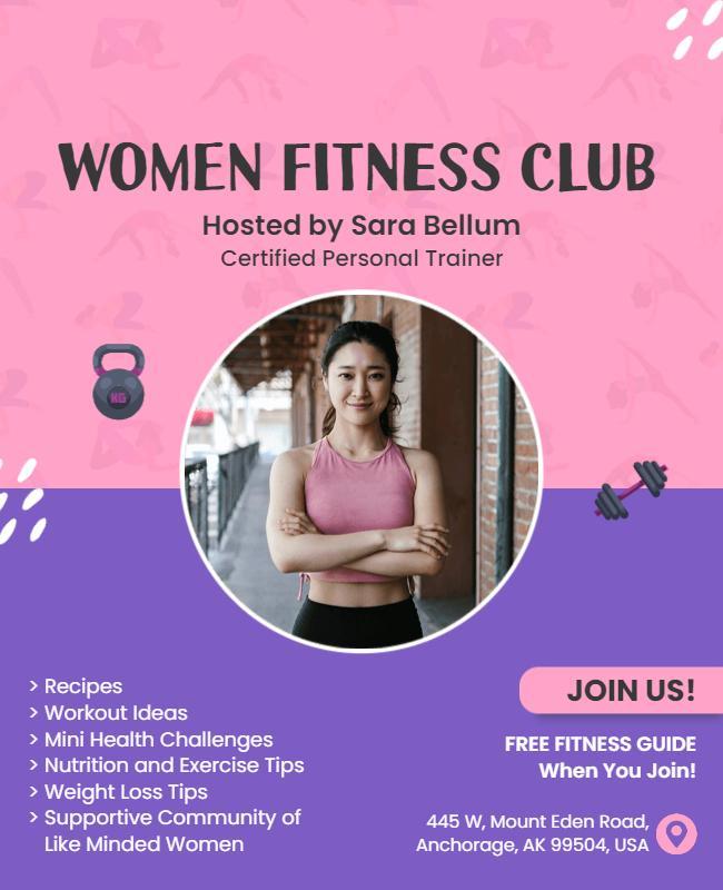 Womens Fitness Club Promotional Flyer Template