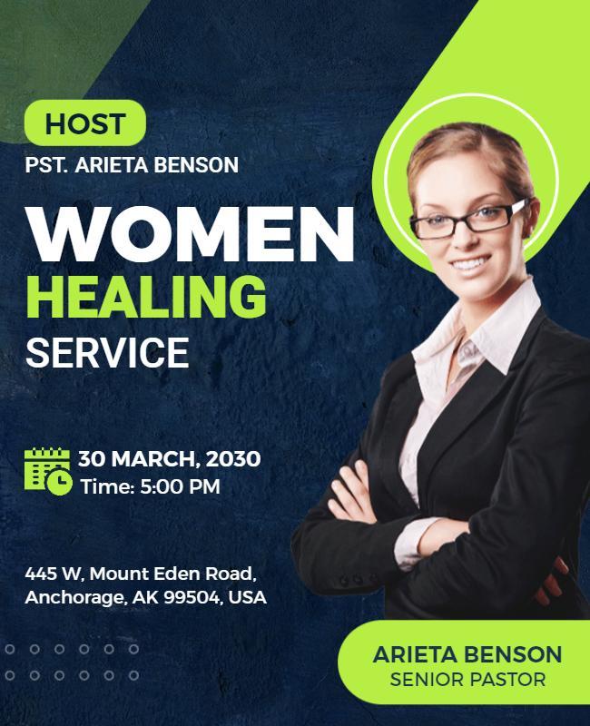 Womens Healing Service Event Flyer Template