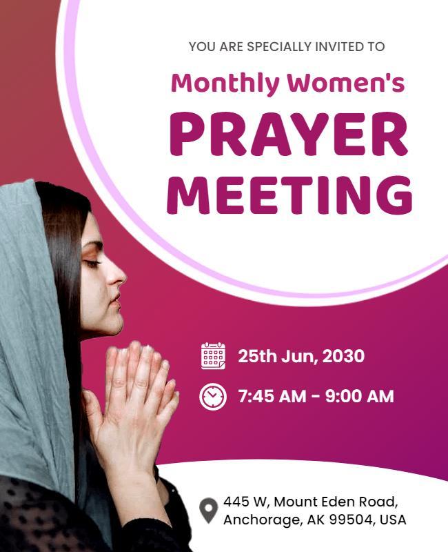 Womens Monthly Prayer Gathering Flyer Template