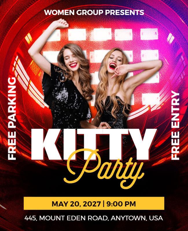 Womens Night Kitty Party Event Flyer Template