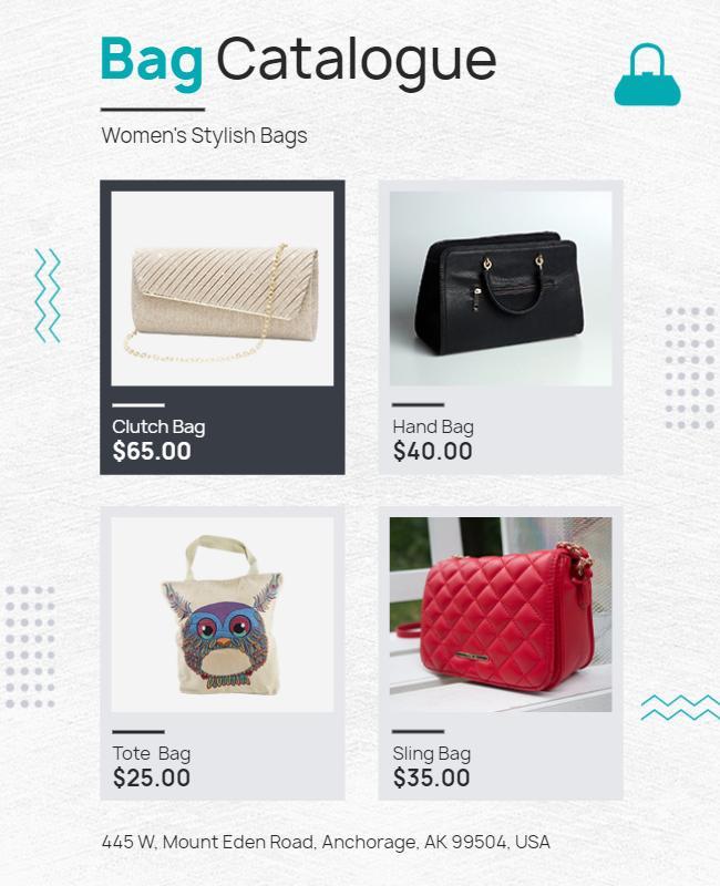 Womens Stylish Bag Catalogue Flyer Template