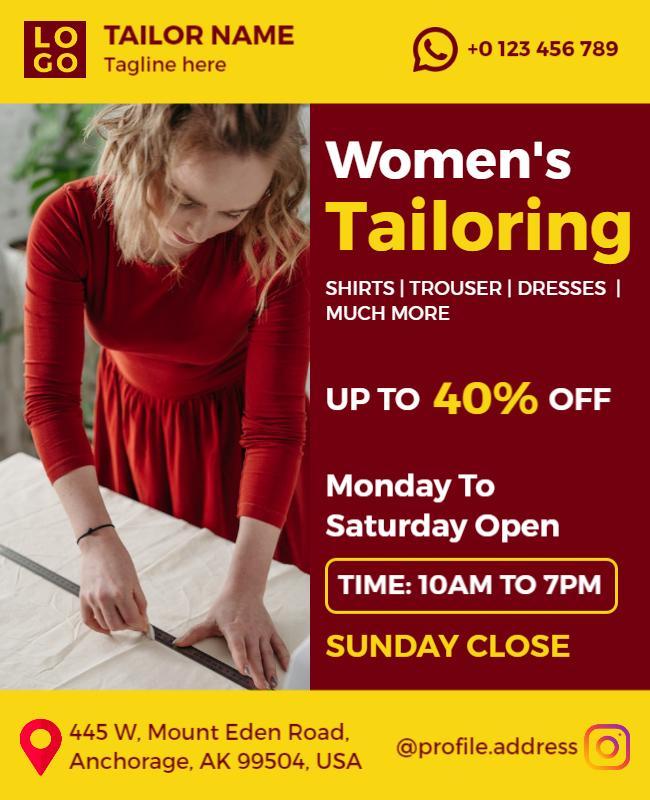 Womens Tailoring Services Discount Flyer Template