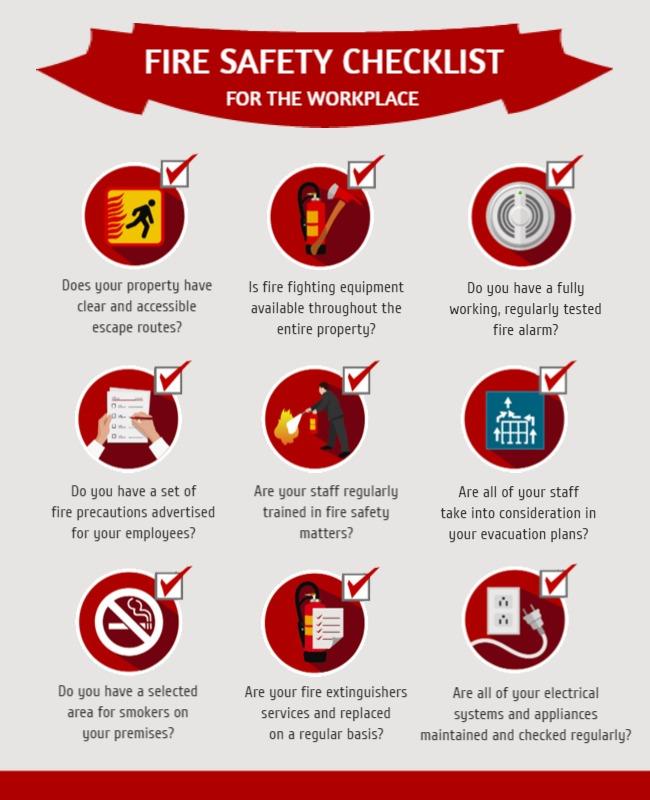 Workplace Fire Safety Checklist Flyer Template