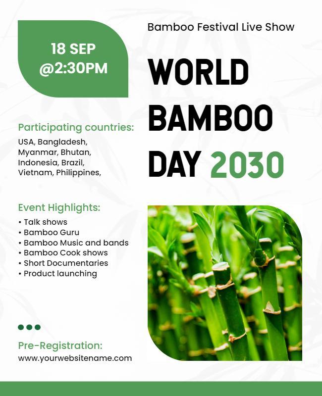 World Bamboo Day Festival Event Flyer Template