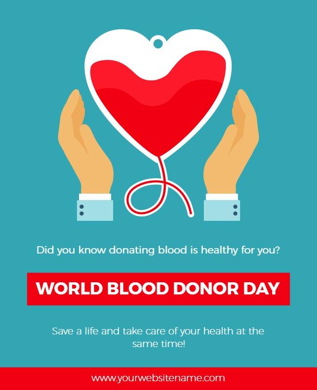 World Blood Donor Day Awareness Flyer Template