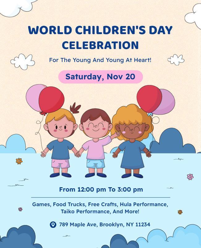 World Childrens Day Celebration Flyer Template