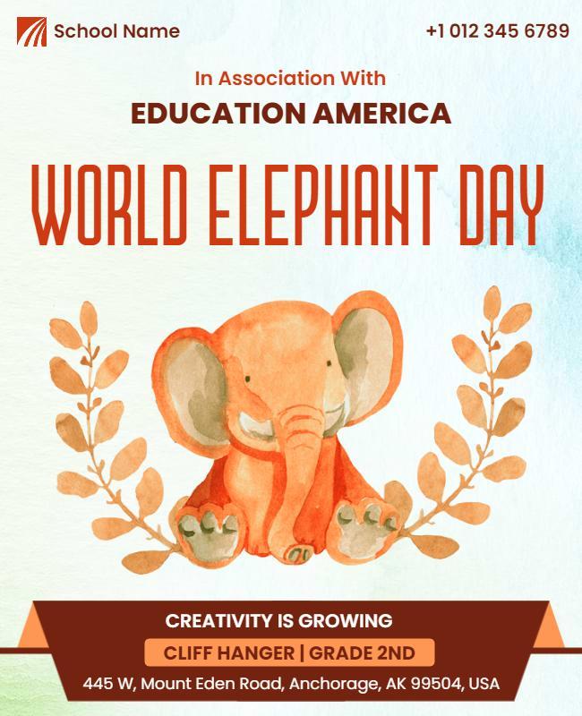 World Elephant Day Celebration Flyer Template