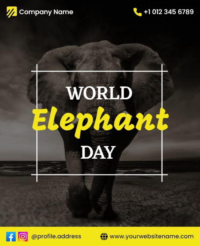 World Elephant Day Celebration Flyer Template