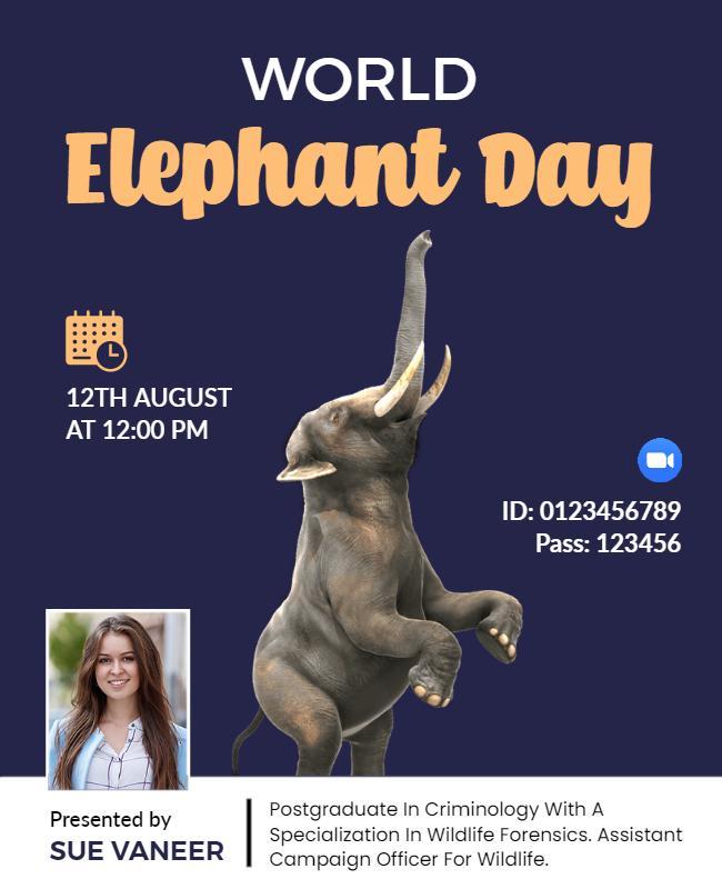 World Elephant Day Celebration Flyer Template