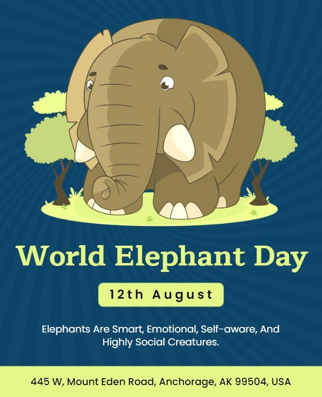 World Elephant Day Celebration Flyer Template