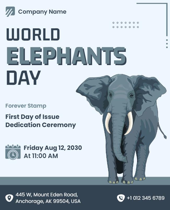 World Elephant Day Celebration Flyer Template