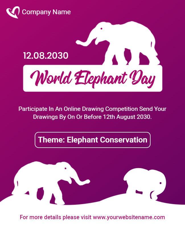 World Elephant Day Conservation Event Flyer Template