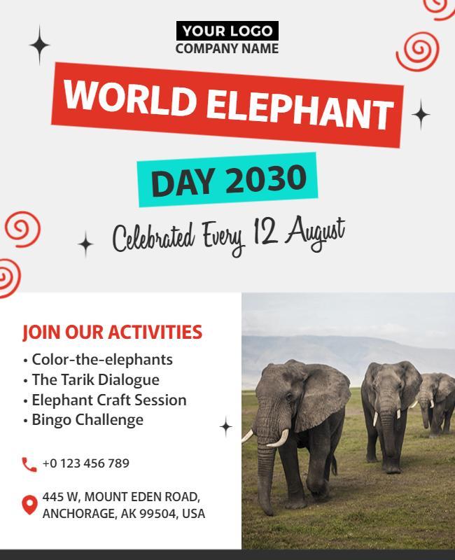 World Elephant Day Event Flyer Template